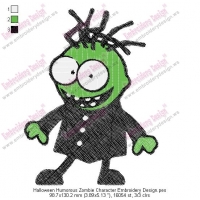 Halloween Humorous Zombie Character Embroidery Design